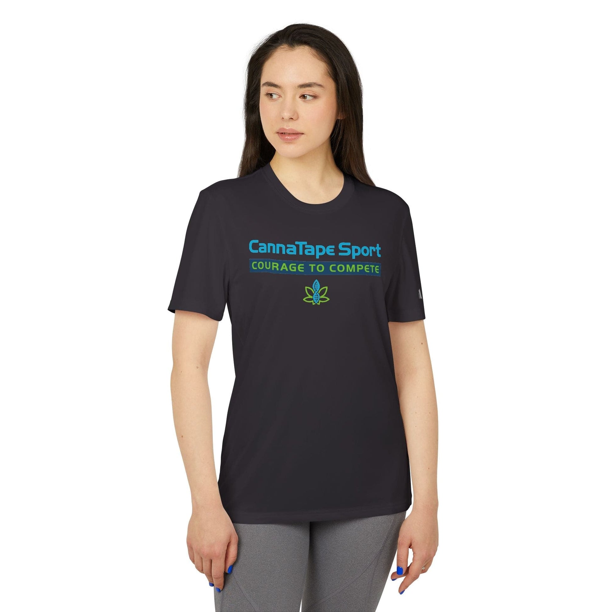 Printify T-Shirt CannaTape Sport, Challenge - Adidas, Unisex Sport T-shirt Transdermal CBD best for pain and sore
