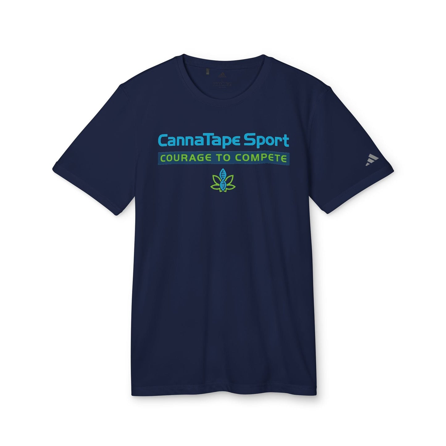 Printify T-Shirt Collegiate Navy / M CannaTape Sport, Challenge - Adidas, Unisex Sport T-shirt Transdermal CBD best for pain and sore