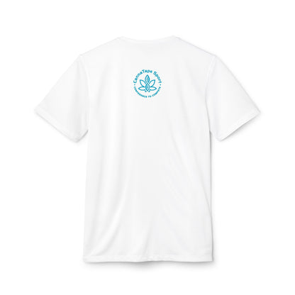 Printify T-Shirt CTS, CannaTape Blue Adidas Unisex Sport T-shirt Transdermal CBD best for pain and sore