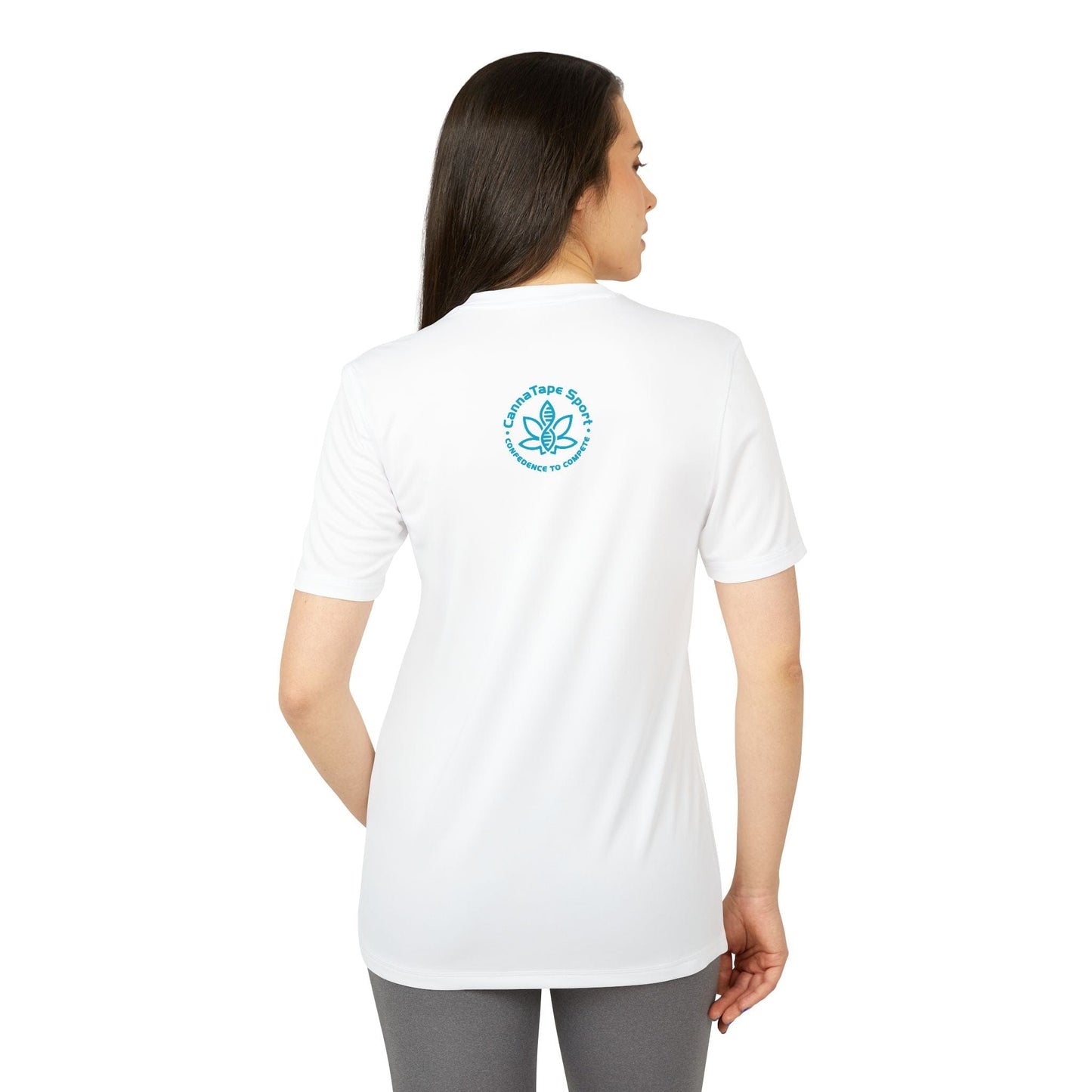 Printify T-Shirt CTS, CannaTape Blue Adidas Unisex Sport T-shirt Transdermal CBD best for pain and sore