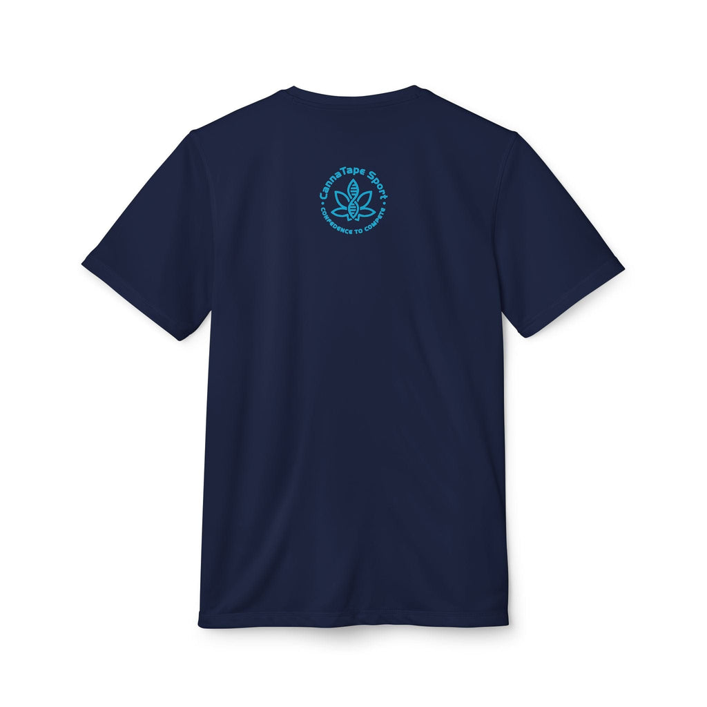 Printify T-Shirt CTS, CannaTape Blue Adidas Unisex Sport T-shirt Transdermal CBD best for pain and sore