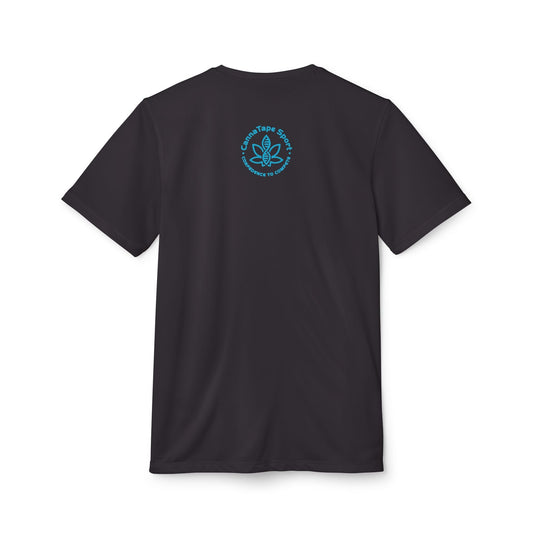 Printify T-Shirt CTS, CannaTape Blue Adidas Unisex Sport T-shirt Transdermal CBD best for pain and sore