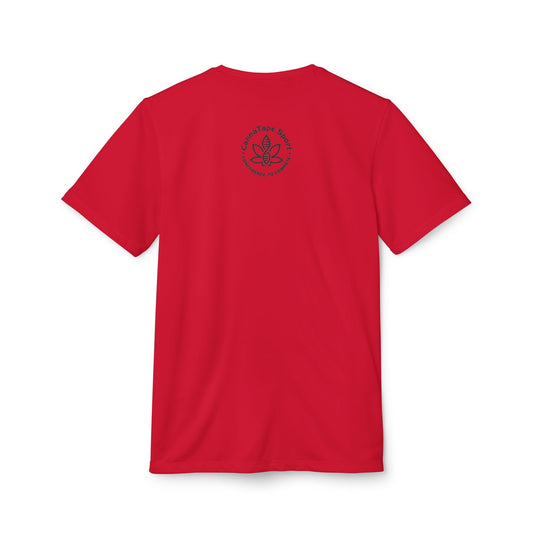 Printify T-Shirt CTS, CannaTape Fire Adidas Unisex Sport T-shirt Transdermal CBD best for pain and sore