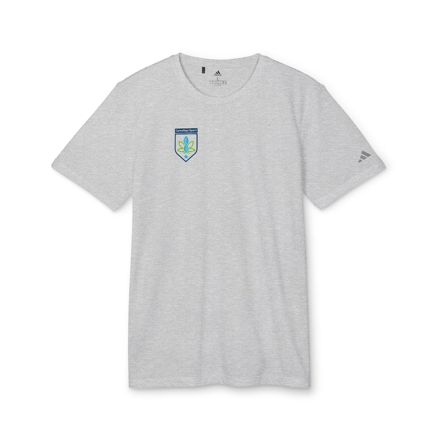 Printify T-Shirt Grey Three Heather / S CannaTape Sport, Adidas Unisex Sport T-shirt Transdermal CBD best for pain and sore