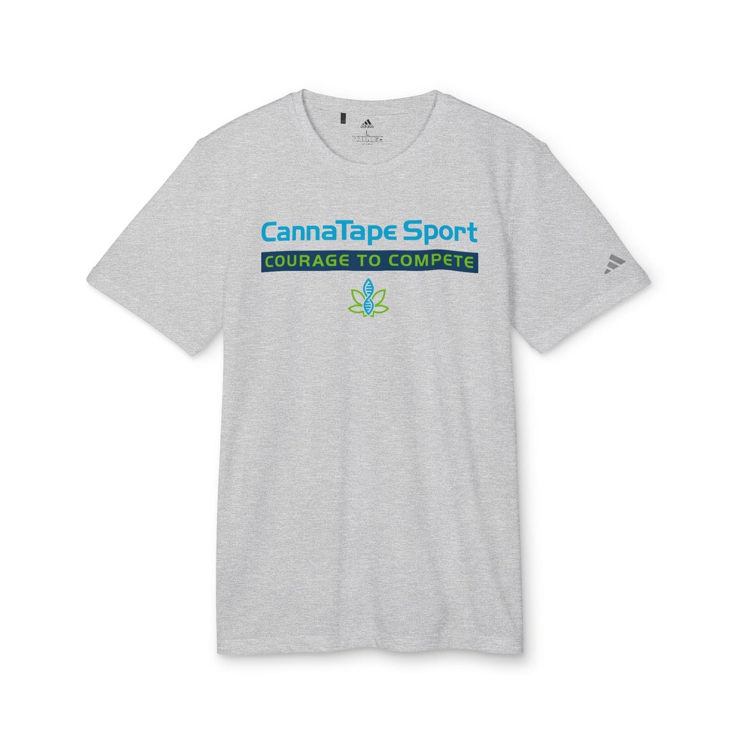 Printify T-Shirt Grey Three Heather / S CannaTape Sport, Challenge - Adidas, Unisex Sport T-shirt Transdermal CBD best for pain and sore