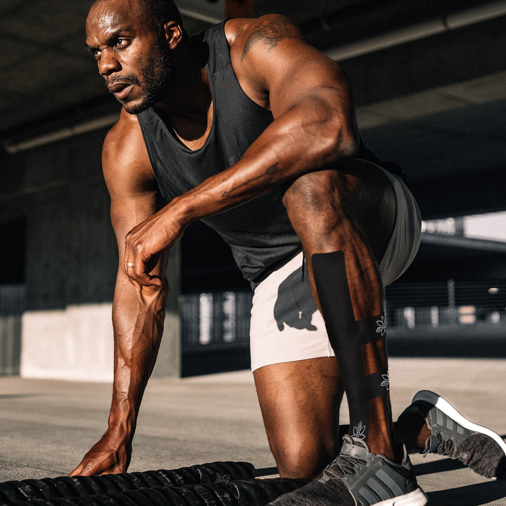 CannaTape Sport pain relief is the best natural way to fight soreness and inflammation from running and jogging. The best tape CBD Kinesiology tape including CBD and menthol help soothe aching muscles and relieve back, neck, shoulder, knee, ankle pain with easy application instructions. 