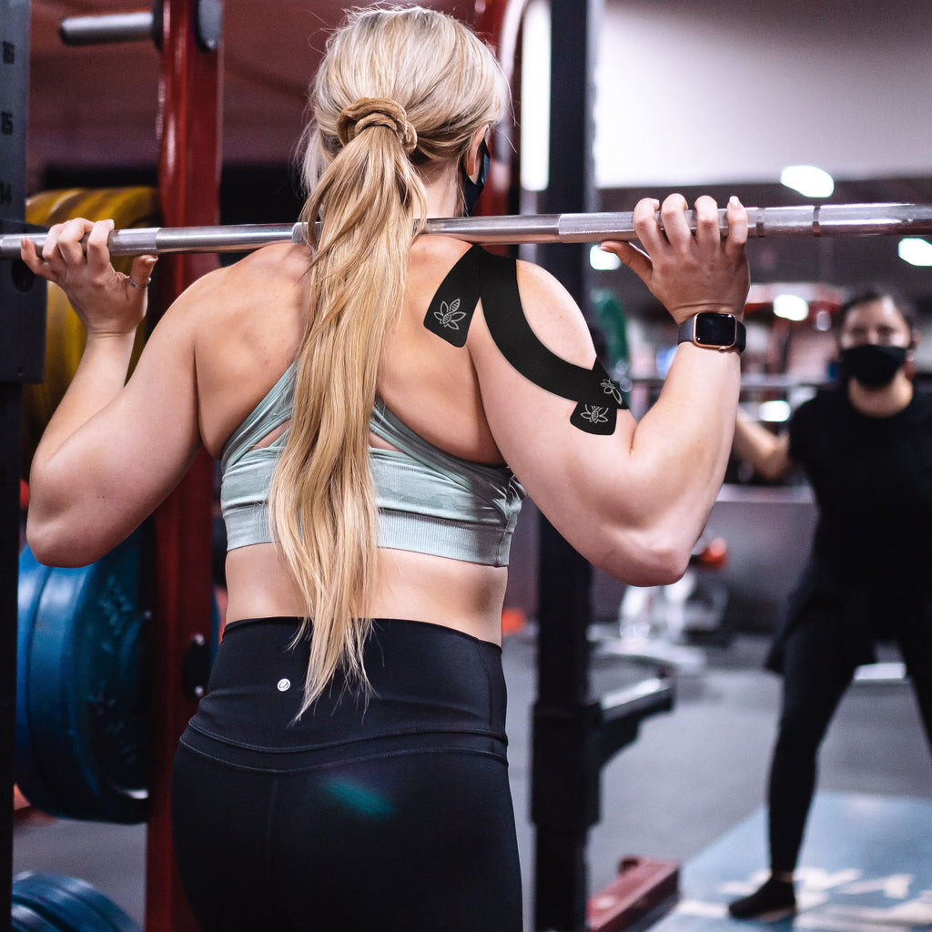 CannaTape Sport is the best natural remedy for serious Crossfit athletes looking to improve performance and pain relief with CBD. Fighting pre-workout and post-workout inflammation of knees back, neck elbow, and ankle pain is key to making serious gains.